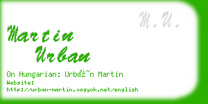 martin urban business card